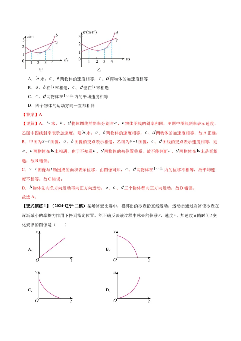 专题02运动学图像、多过程运动模型及追击相遇（解析版）_2025高中物理模型方法技巧高三复习专题练习讲义_新版高考物理模型与方法