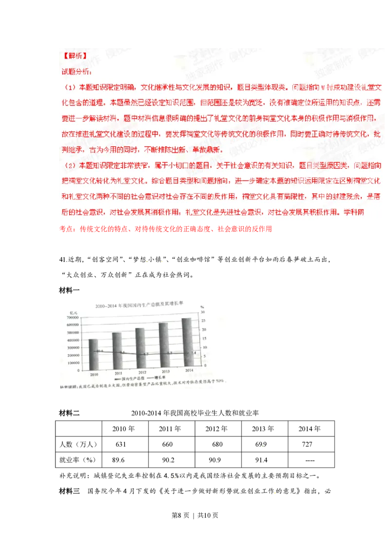 2015年高考政治试卷（浙江）（6月）（解析卷）_政治历年高考真题_新&middot;PDF版2008-2025&middot;高考政治真题_政治（按年份分类）2008-2025_2015&middot;政治高考真题