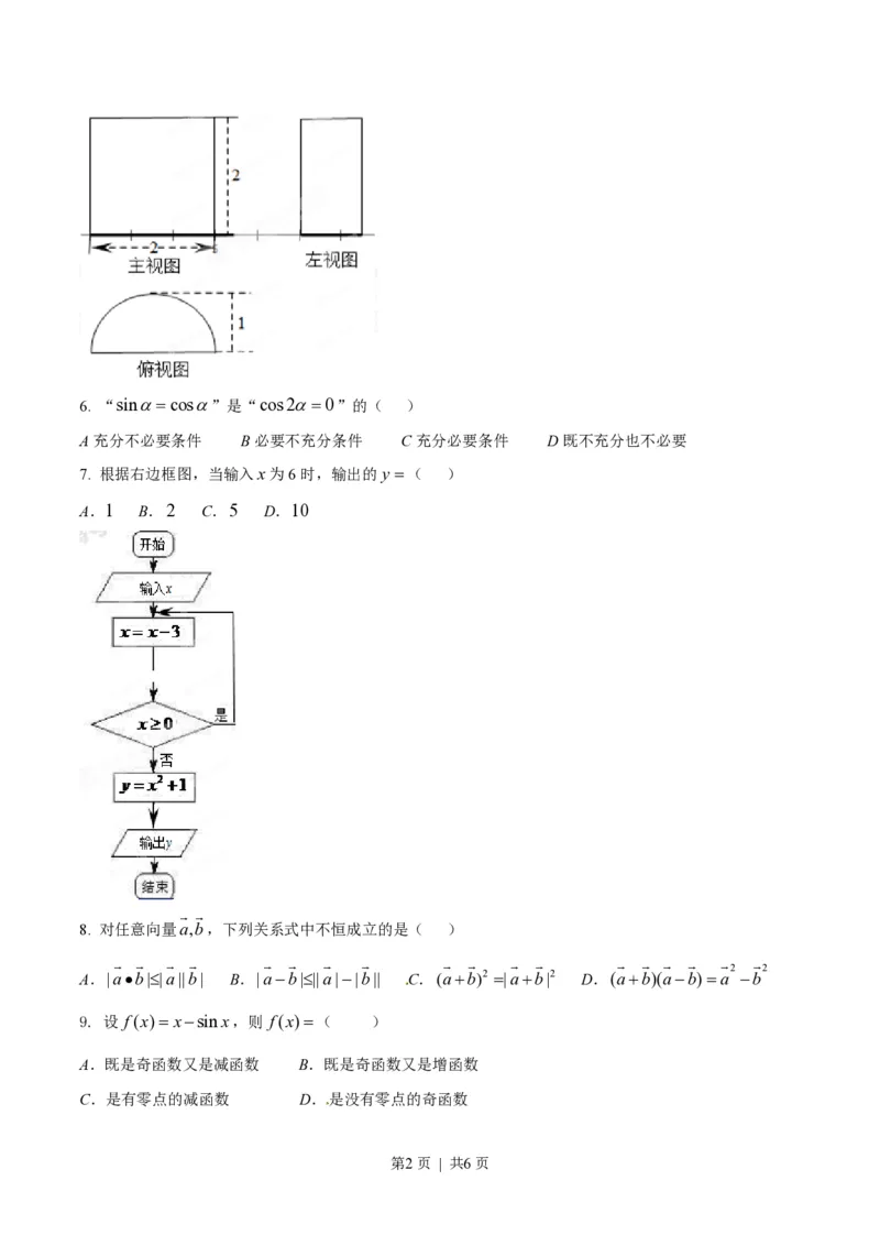 2015年高考数学试卷（文）（陕西）（空白卷）_历年高考真题合集_数学历年高考真题_新&middot;PDF版2008-2025&middot;高考数学真题_数学（按试卷类型分类）2008-2025_自主命题卷&middot;数学（2008-2025）