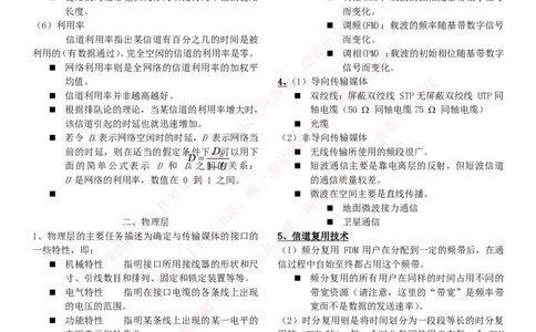通信类-计算机网络知识点总结_2025春招题库汇总_国企题库_中国烟草_3Yancao笔试专业完整知识点（仅需看本专业）_3.14通信类