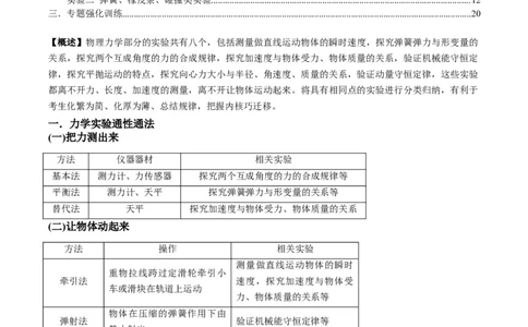 专题02力学实验通性通法讲解（原卷版）_2025高中物理模型方法技巧高三复习专题练习讲义_高考物理备考技巧