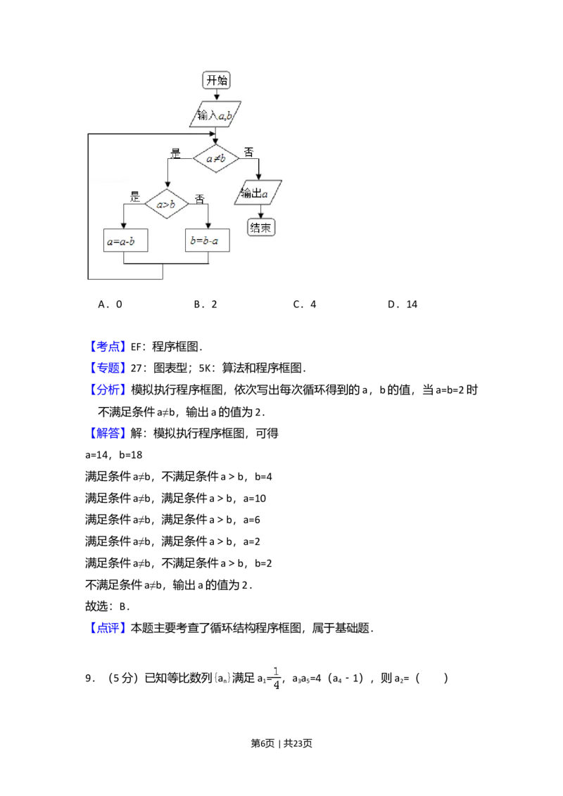 2015年高考数学试卷（文）（新课标Ⅱ）（解析卷）_历年高考真题合集_数学历年高考真题_新&middot;Word版2008-2025&middot;高考数学真题_数学（按年份分类）2008-2025_2015&middot;高考数学真题