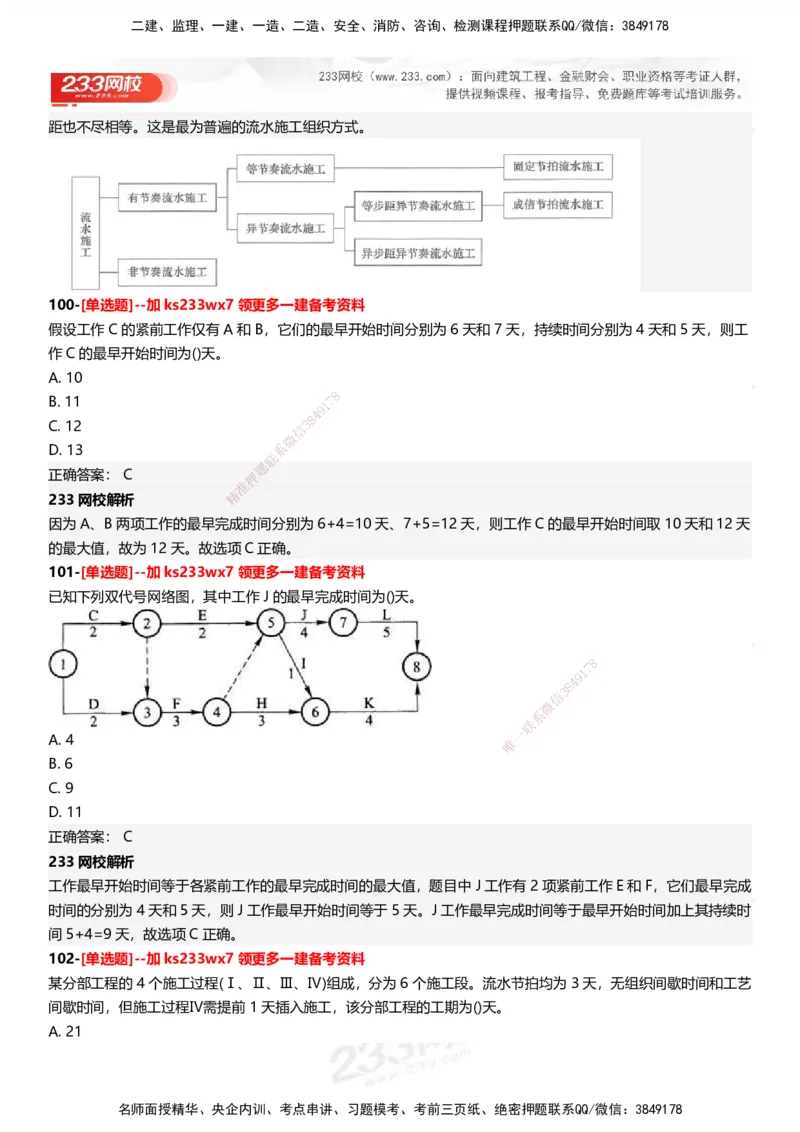 233-管理-母题300题-答案_2026年一级建造师_2026年一建管理_2025年一建管理SVIP_01-精华文档✿电子教材✿历年真题_44-管理《母题300题》233