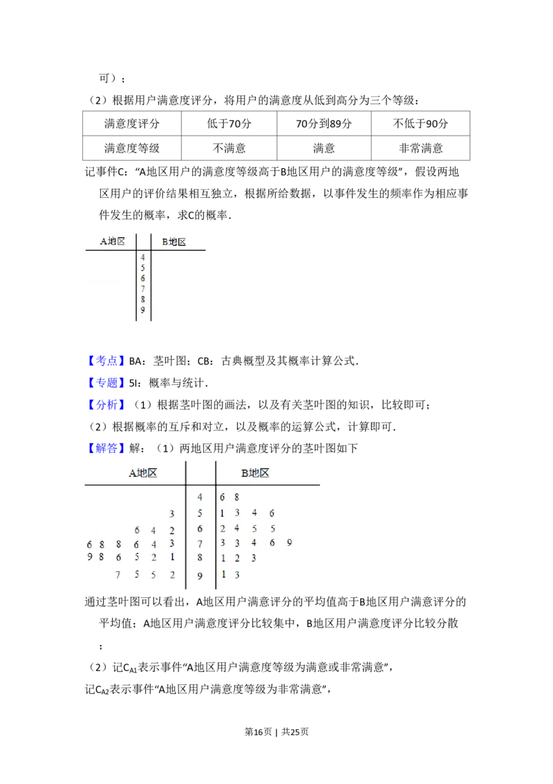 2015年高考数学试卷（理）（新课标Ⅱ）（解析卷）_历年高考真题合集_数学历年高考真题_新&middot;PDF版2008-2025&middot;高考数学真题_数学（按省份分类）2008-2025_2008-2025&middot;（吉林）数学高考真题