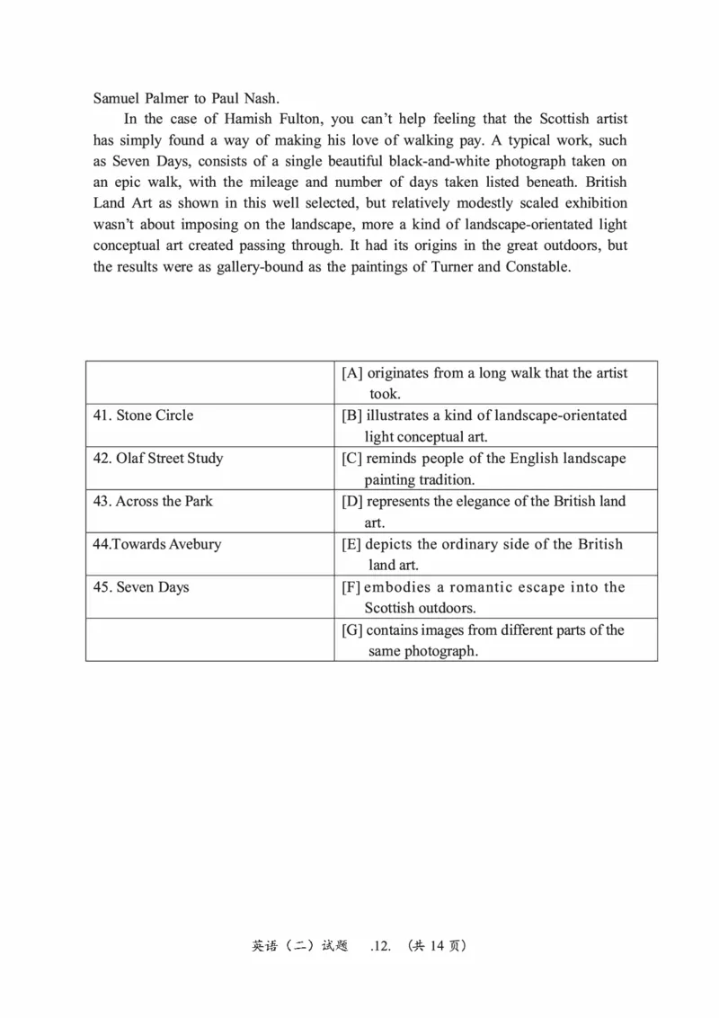 2014年考研英语二真题（可复制搜索查词）(1)_❤️2.2010-2024年考研英语二真题及解析_01、真题部分