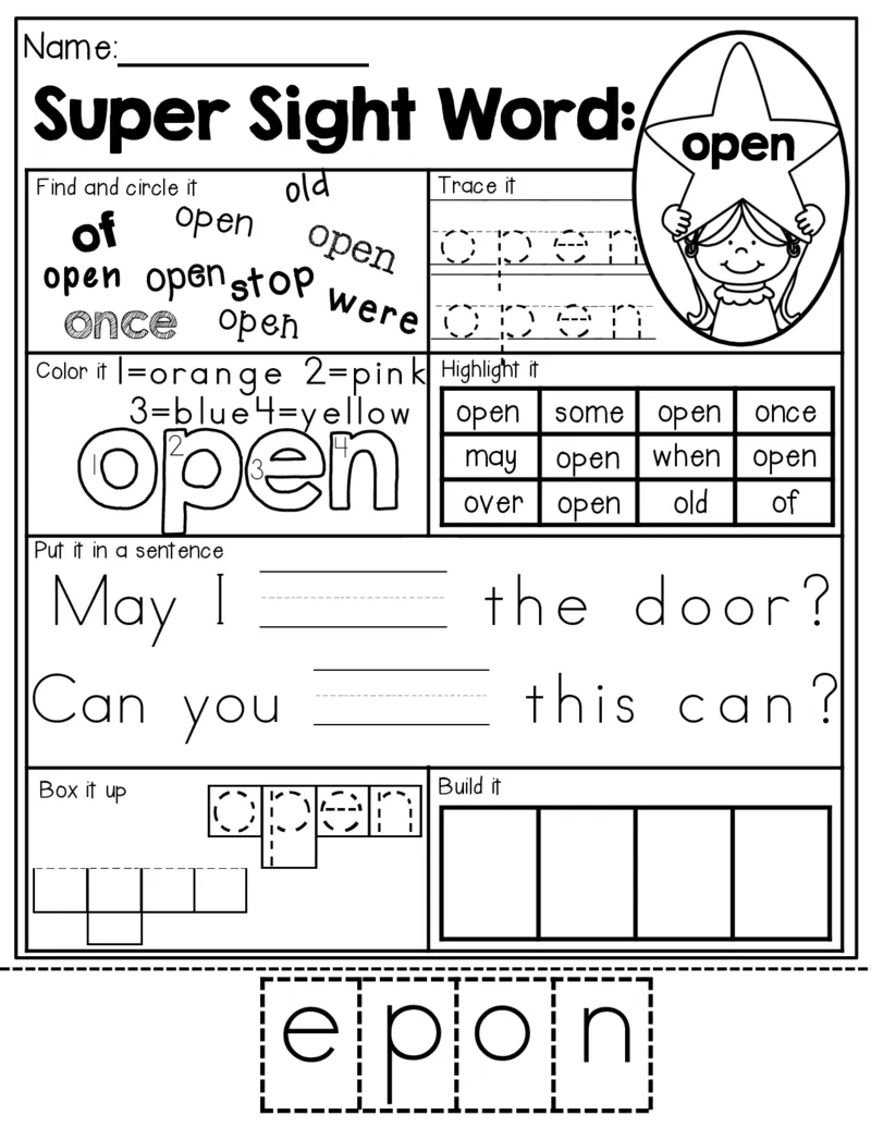 3自然拼读SightWords(启蒙阅读高频词）_幼小衔接全套_幼小衔接资料大全_幼小衔接资料1️⃣_017高频词翻翻卡500页_五个级别高频词SightWords练习纸​