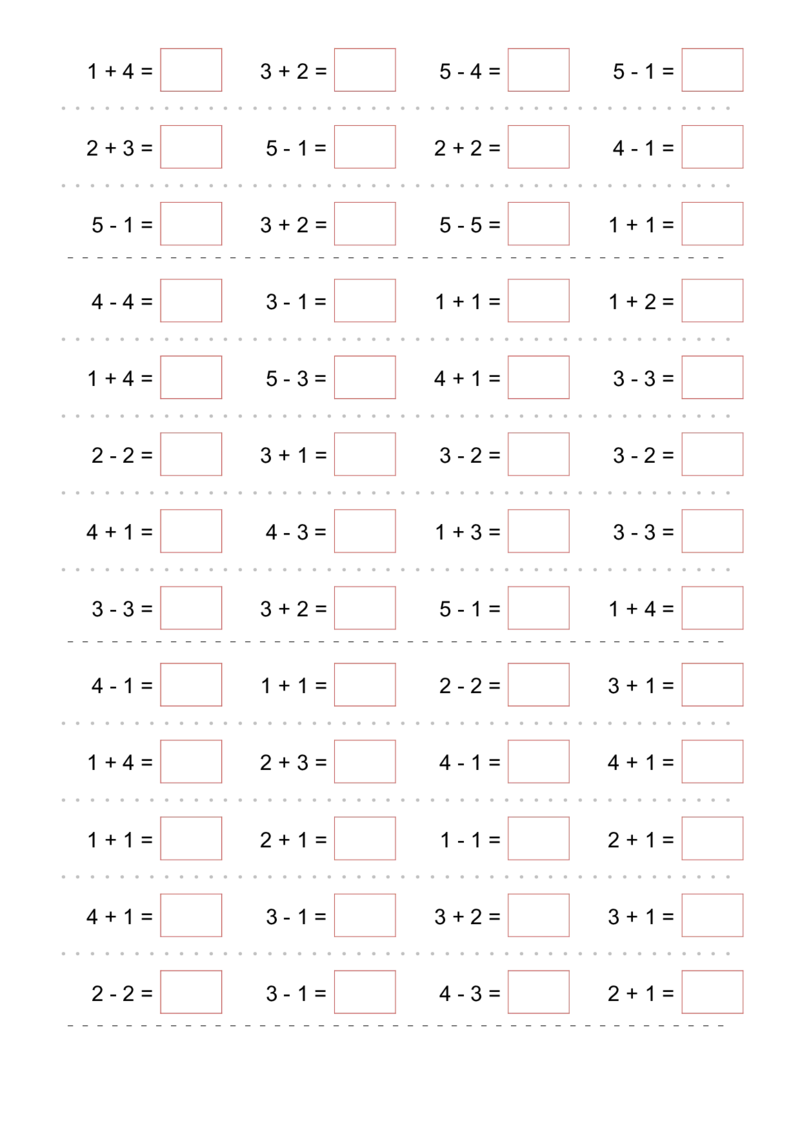 5以内加减法题100道_幼小语数英专项资料_幼小数学专项