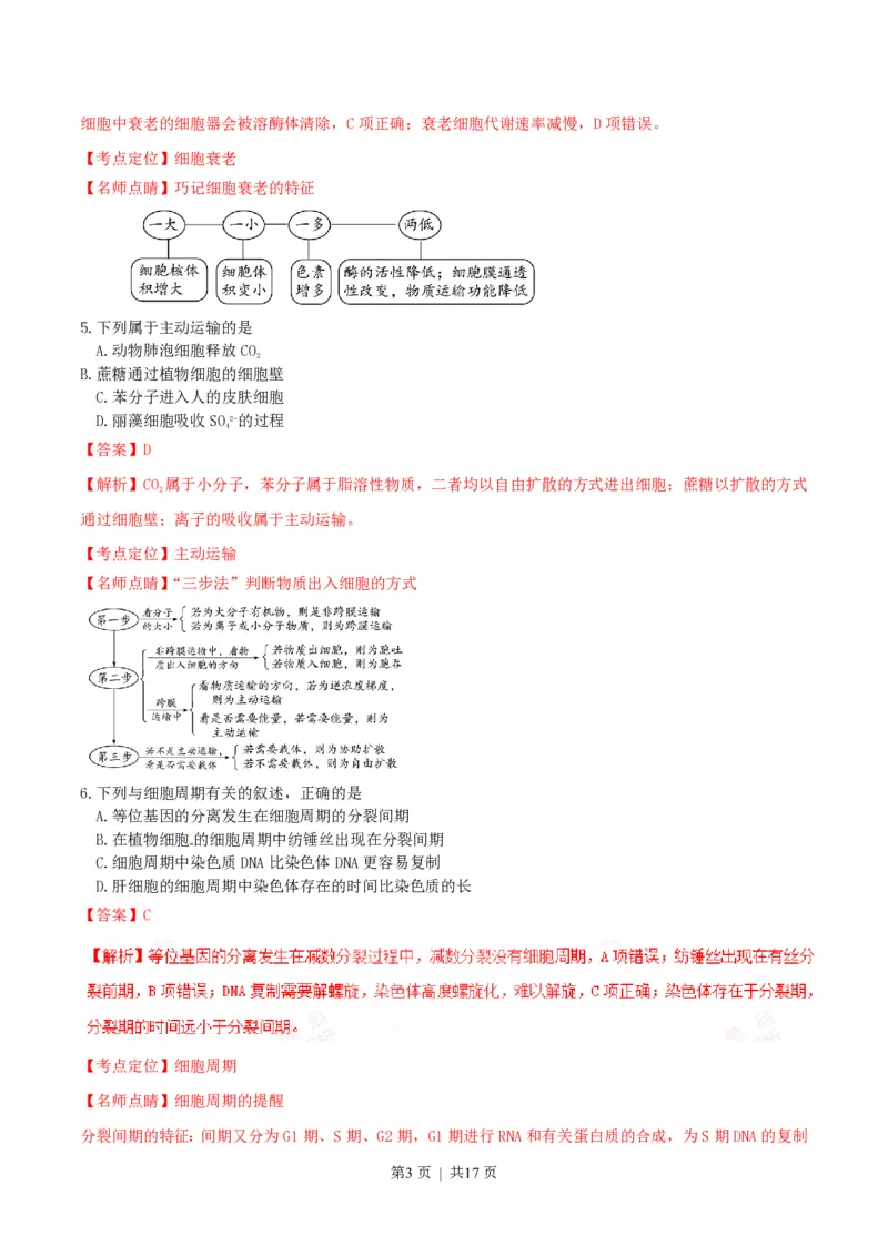2016年高考生物试卷（海南）（解析卷）_生物历年高考真题_新&middot;PDF版2008-2025&middot;高考生物真题_生物（按省份分类）2008-2025_2008-2024&middot;（海南）生物高考真题