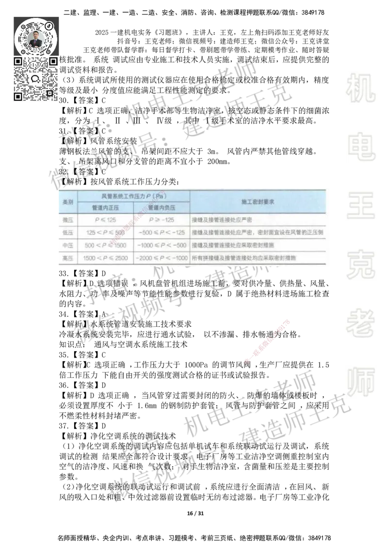 2025一建习题班-附加习题（技术部分）-答案_2026年一级建造师_2026年一建机电_2025年一建机电SVIP_03-习题精析✿实战特训✿模考通关_49-机电《习题解析班》王克SMR_讲义