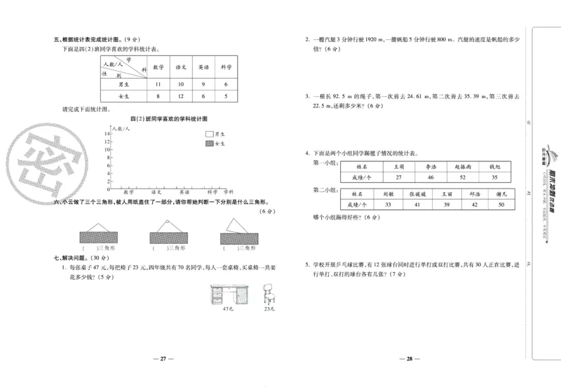 《期末冲刺优选卷》四年级下册数学人教版_2024年人教版小学数学一二三四五六年级上册下册期中期末试a0747_小学全科《同步练习+精品试卷》打包下载（1-6年级单元月考期中期末试卷）