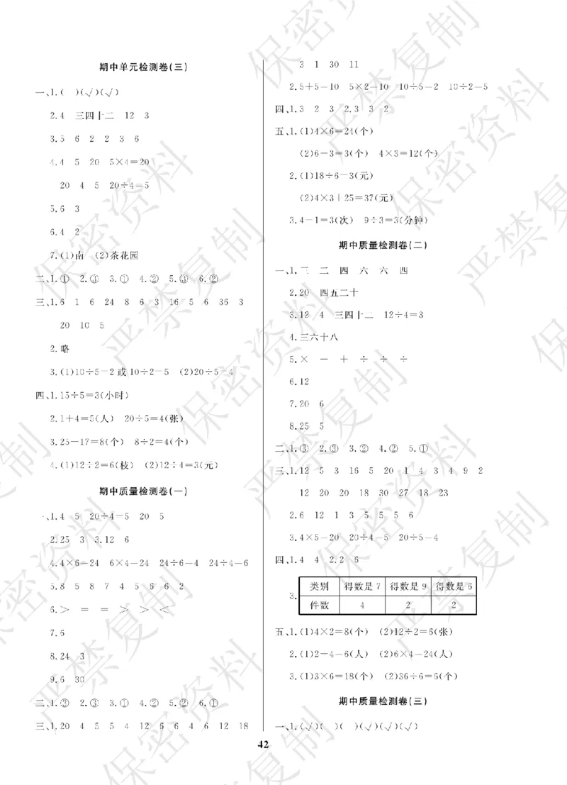 A+题优名卷期中-R2数上_扫描版_语数英1-6年级期中试卷电子版A+题优名卷_数学-人教版