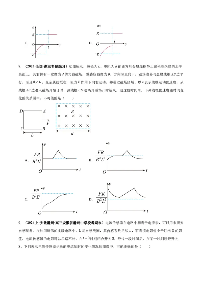 专题06电磁感应、交流电中的图像（原卷版）_2025高中物理模型方法技巧高三复习专题练习讲义_高考物理图像与方法