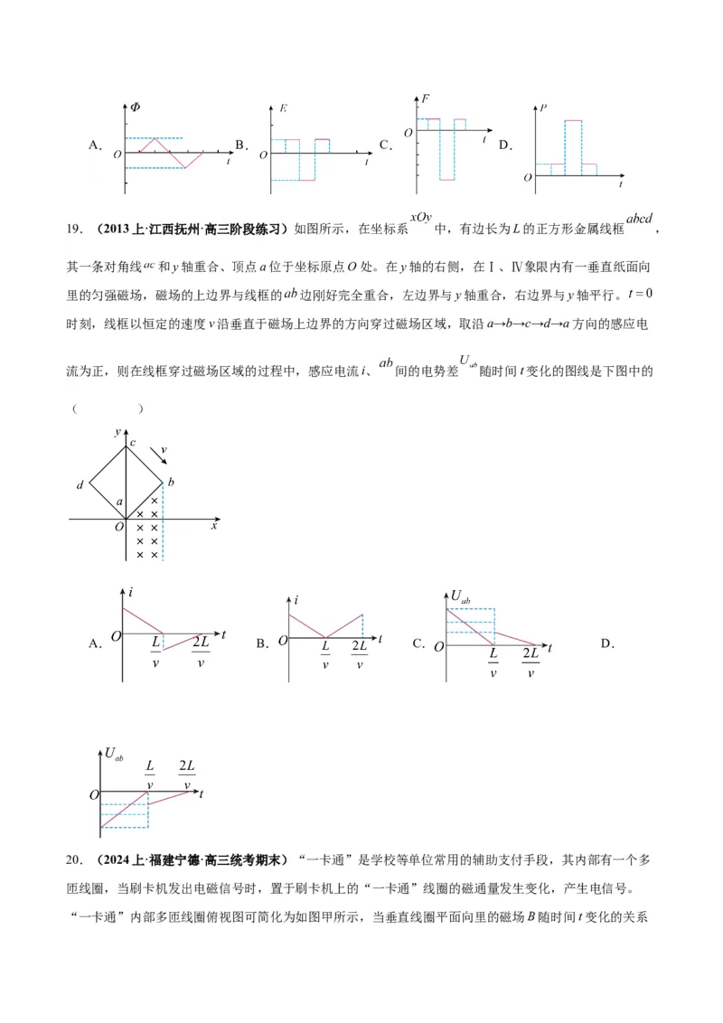 专题06电磁感应、交流电中的图像（原卷版）_2025高中物理模型方法技巧高三复习专题练习讲义_高考物理图像与方法