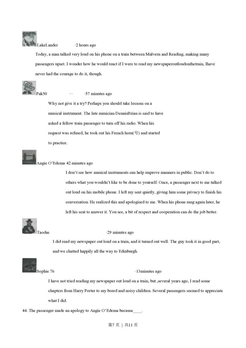 2015年高考英语试卷（重庆）（空白卷）_英语历年高考真题_新&middot;PDF版2008-2025&middot;高考英语真题_英语（按试卷类型分类）2008-2025_自主命题卷&middot;英语（2008-2025）_重庆自主命题&middot;英语（2012-2015）