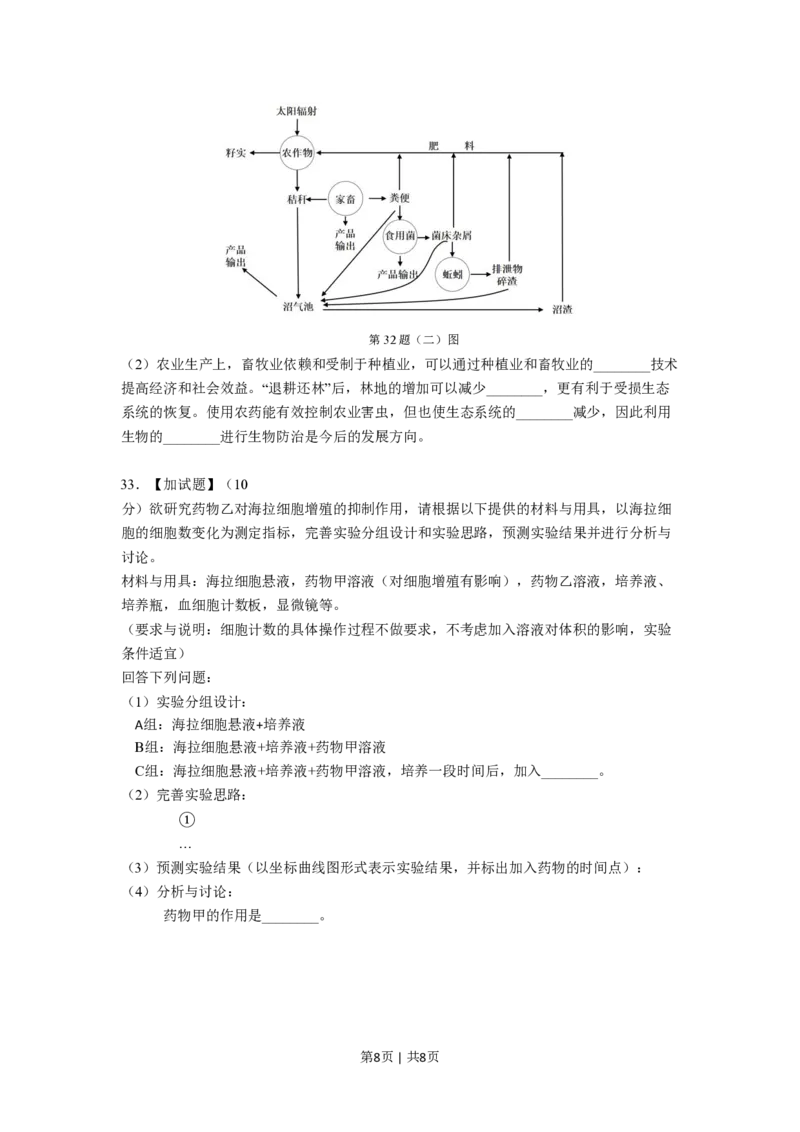 2017年高考生物试卷（浙江）（4月）（空白卷）_生物历年高考真题_新&middot;PDF版2008-2025&middot;高考生物真题_生物（按省份分类）2008-2025_2008-2025&middot;（浙江）生物高考真题