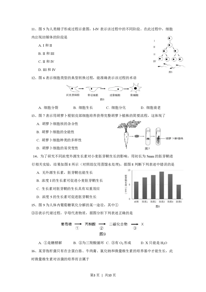 2017年高考生物试卷（上海）（空白卷）_生物历年高考真题_新&middot;PDF版2008-2025&middot;高考生物真题_生物（按试卷类型分类）2008-2025_自主命题卷&middot;生物（2008-2025）_上海自主命题&middot;生物（2008-2022）