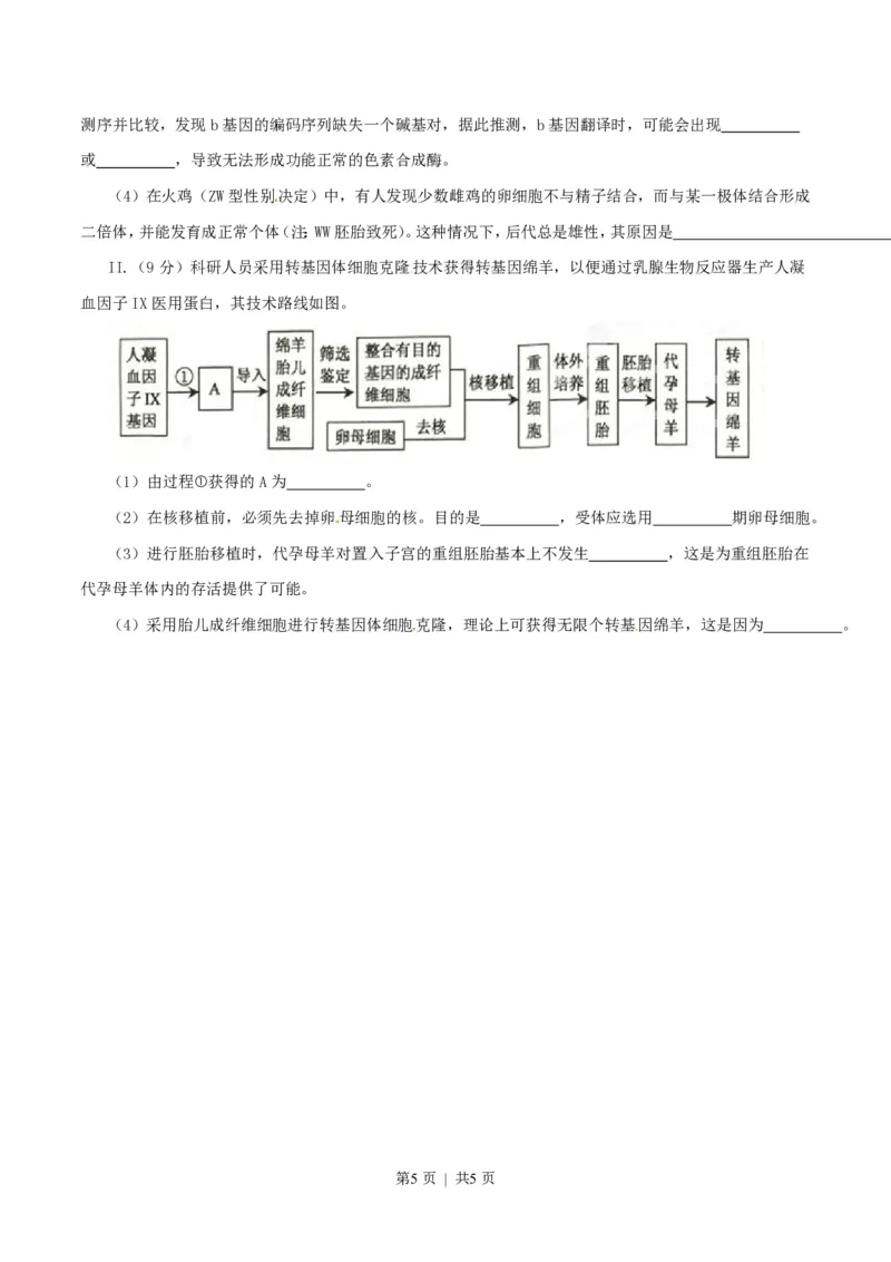 2015年高考生物试卷（安徽）（空白卷）_生物历年高考真题_新&middot;PDF版2008-2025&middot;高考生物真题_生物（按试卷类型分类）2008-2025_自主命题卷&middot;生物（2008-2025）