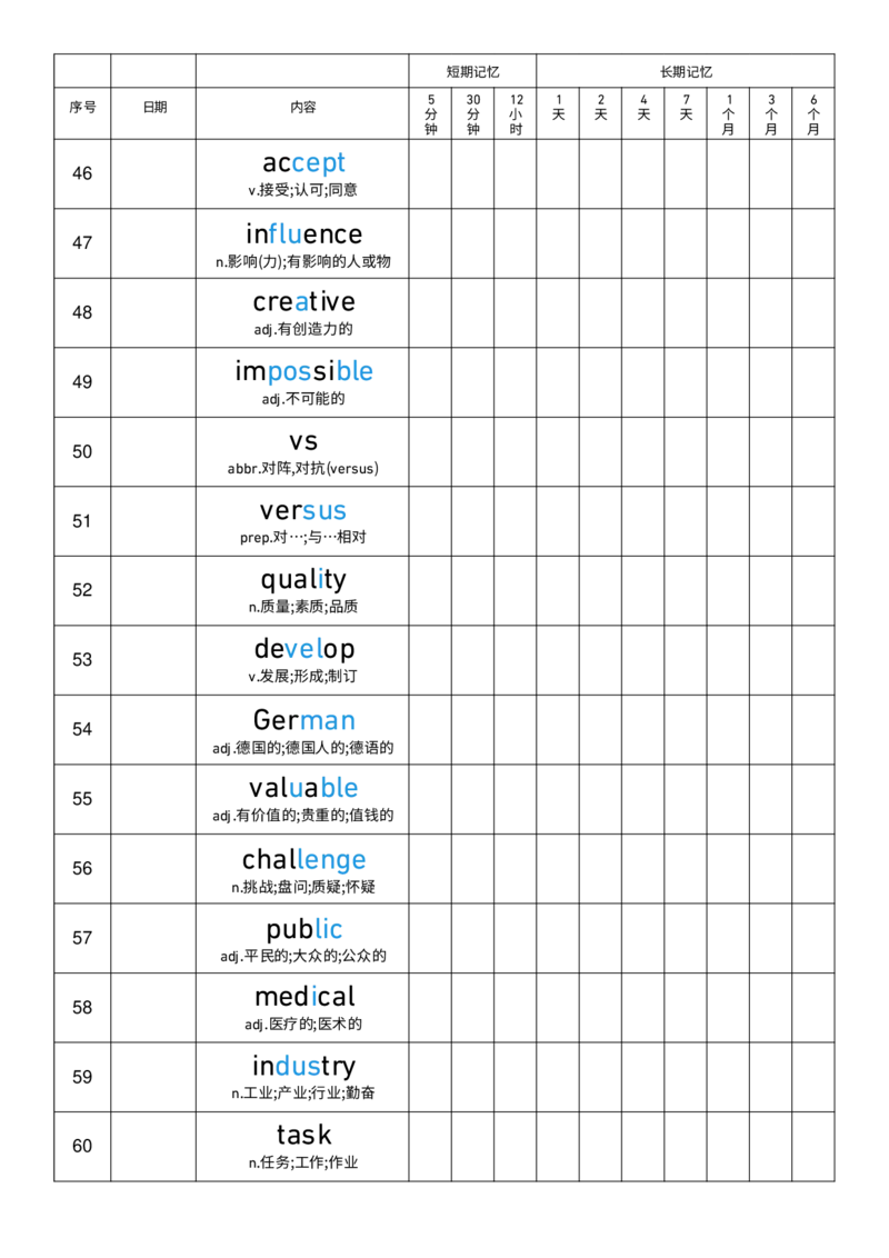 2025秋人教版八年级上册英语U7艾宾浩斯记忆表单词默写_初中英语新版_最新人教版英语八年级上册_新版_初中英语8上新更新第三套可选择_10单词默写+字帖_单词表
