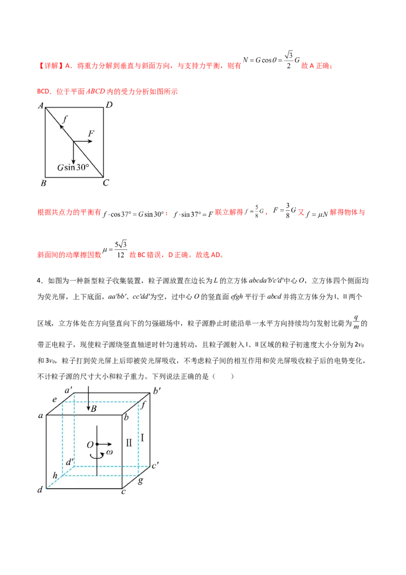 专题09降维法（解析版）_2025高中物理模型方法技巧高三复习专题练习讲义_高考物理备考方法