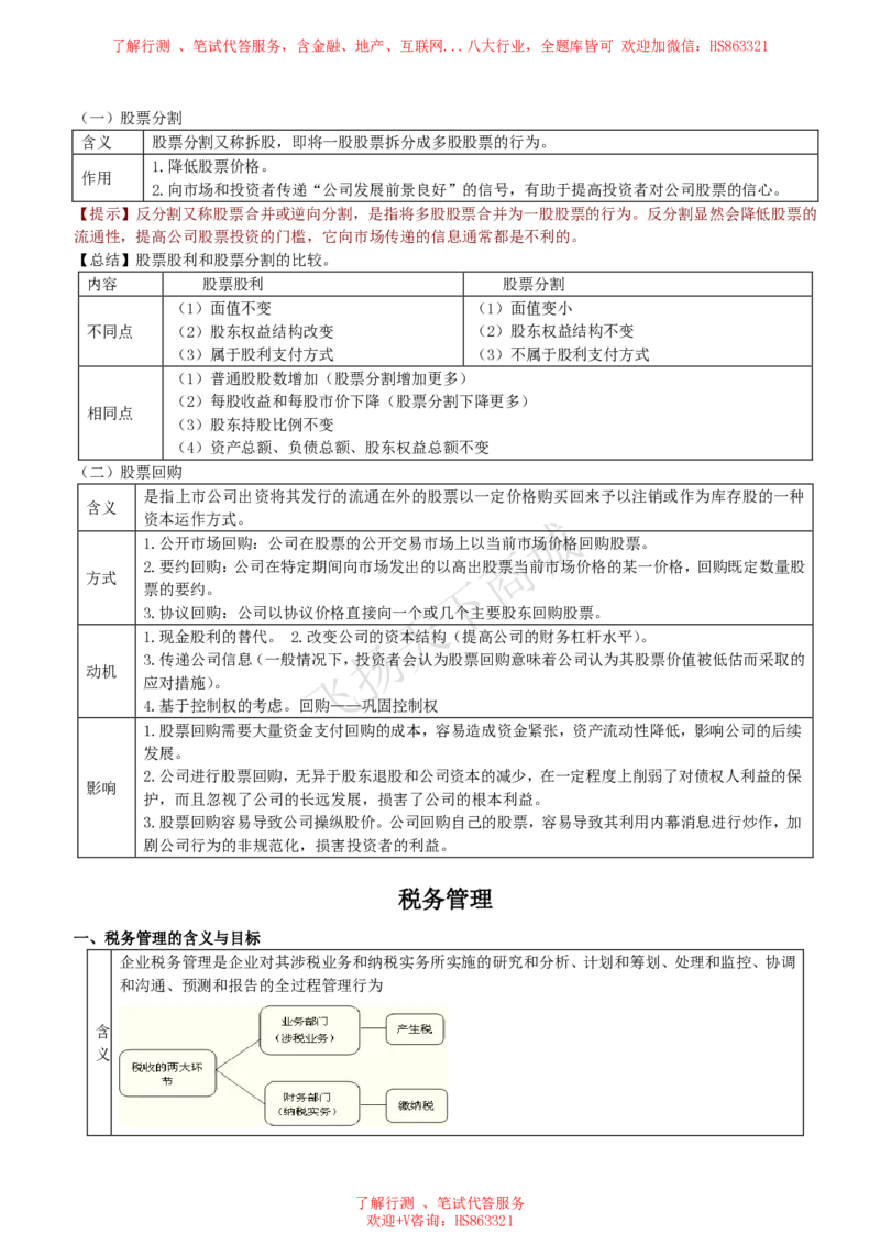 财务管理知识高频考点复习讲义_2025春招题库汇总_八大题库-1_04八大汇总_致同_会计专项-专业能力专业知识点讲义整理