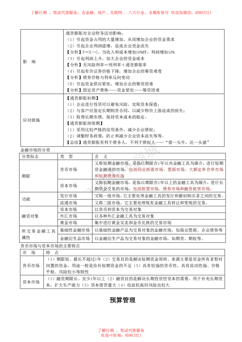 财务管理知识高频考点复习讲义_2025春招题库汇总_八大题库-1_04八大汇总_致同_会计专项-专业能力专业知识点讲义整理