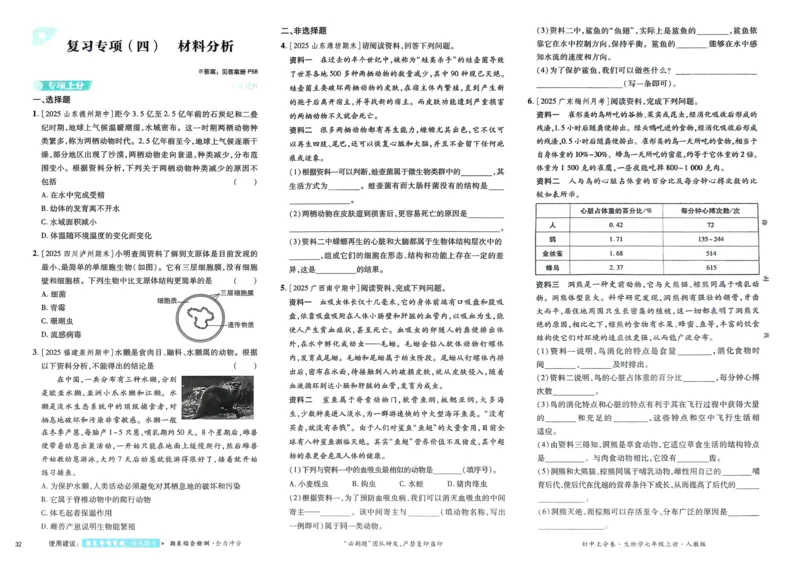 2026初中上分卷生物7年级上册_2026版初中《必刷题上分卷》7年级上册（7科全套）_2026《初中上分卷&bull;生物》7上（人教版）