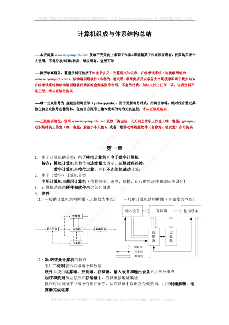 计算机类-计算机组成与体系结构总结_2025春招题库汇总_国企题库_国家能源_20230827_151217_2-国家能源集团2023招聘笔试完整知识点（专业知识部分）_计算机类