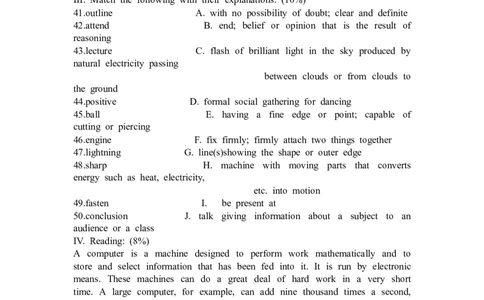 英语专项练习（八）_2025春招题库汇总_国企题库_中国烟草_3Yancao笔试专业完整知识点（仅需看本专业）_3.7英语_1.英语部分专项训练