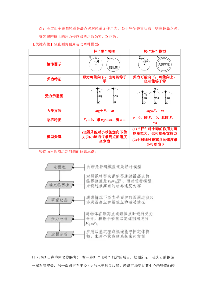 模型15过山车模型（解析版）_2025高中物理模型方法技巧高三复习专题练习讲义_高考物理模型最新模拟题专项训练