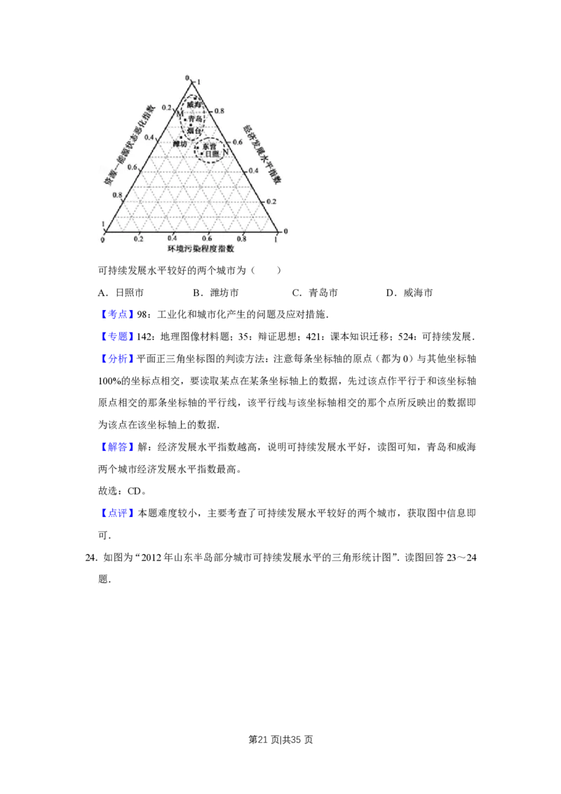 2017年高考地理试卷（江苏）（解析卷）_地理历年高考真题_新&middot;PDF版2008-2025&middot;高考地理真题_地理（按省份分类）2008-2025_2008-2025&middot;（江苏）地理高考真题