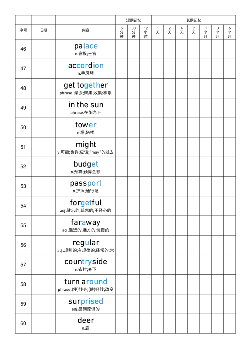 2025秋人教版八年级上册英语U1艾宾浩斯记忆表单词默写_初中英语新版_最新人教版英语八年级上册_新版_初中英语8上新更新第三套可选择_10单词默写+字帖_单词表