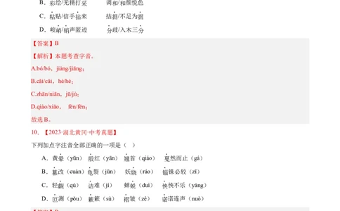 专题01字音字形(解析版)_2023-2025《3年中考1年模拟真题分类汇编》语文