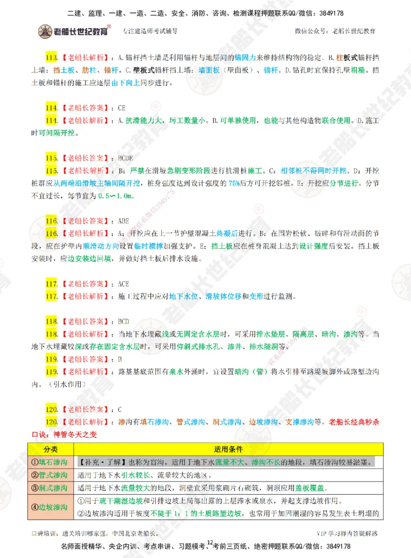 02老船长一建公路&mdash;&mdash;点题强化直播02-答案_2026年一级建造师_2026年一建公路_2025年一建公路SVIP_04-冲刺串讲✿考点强化✿小灶集训_21-公路《点题强化班》老船长JQ推荐_讲义