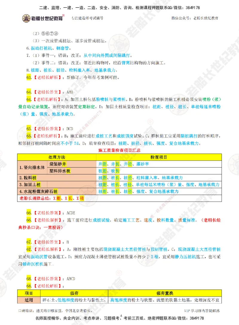 02老船长一建公路&mdash;&mdash;点题强化直播02-答案_2026年一级建造师_2026年一建公路_2025年一建公路SVIP_04-冲刺串讲✿考点强化✿小灶集训_21-公路《点题强化班》老船长JQ推荐_讲义