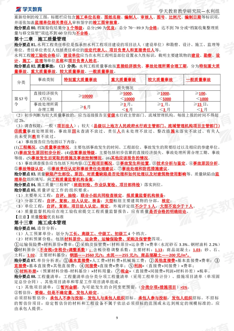 01.2025一建《水利》考前10页纸（完整版）_2026年一级建造师_2026年一建水利_2025年一建水利SVIP_04-冲刺串讲✿考点强化✿小灶集训_55-水利《考前密训班》王澜XT_--配套讲义--