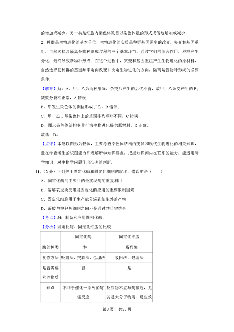 2015年高考生物试卷（江苏）（解析卷）_生物历年高考真题_新&middot;PDF版2008-2025&middot;高考生物真题_生物（按省份分类）2008-2025_2008-2025&middot;（江苏）生物高考真题