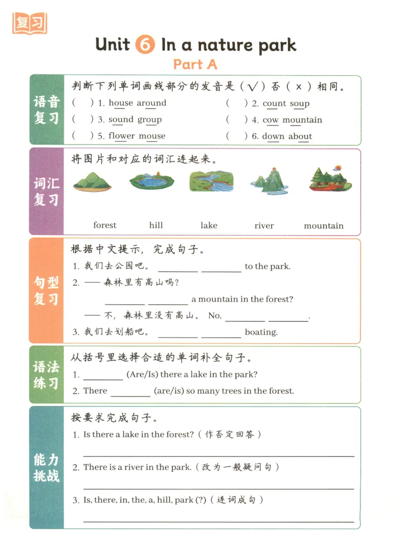 25秋英语课堂笔记人教pep版-5年级上册-预习复习单_25秋英语课堂笔记人教pep版-5年级上册