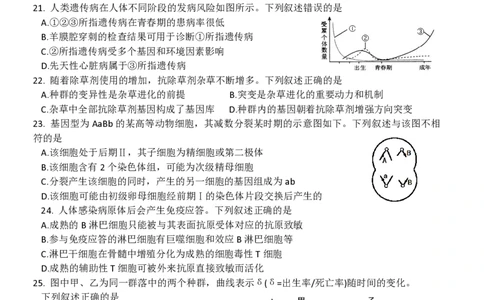 2016年高考生物试卷（浙江）10月（空白卷）_生物历年高考真题_新&middot;PDF版2008-2025&middot;高考生物真题_生物（按年份分类）2008-2025_2016&middot;高考生物真题