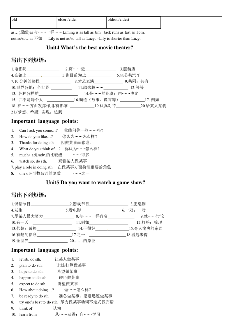 05.八年级英语上册全册短语复习_初中英语新版_最新人教版英语八年级上册_老版（含有参考价值）_06复习+知识梳理+工作计划总结人教版初中英语八上（多版本）易提分旗舰店