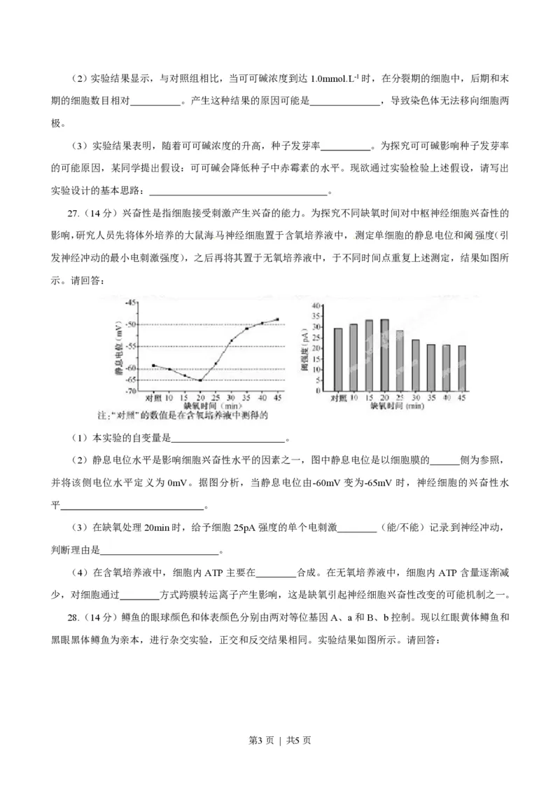 2015年高考生物试卷（福建）（空白卷）_生物历年高考真题_新&middot;PDF版2008-2025&middot;高考生物真题_生物（按试卷类型分类）2008-2025_自主命题卷&middot;生物（2008-2025）