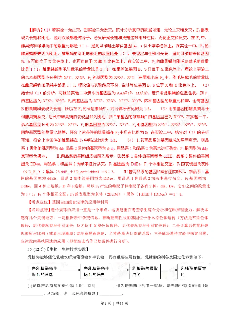 2015年高考生物试卷（山东）（解析卷）_生物历年高考真题_新&middot;PDF版2008-2025&middot;高考生物真题_生物（按省份分类）2008-2025_2008-2025&middot;（山东）生物高考真题