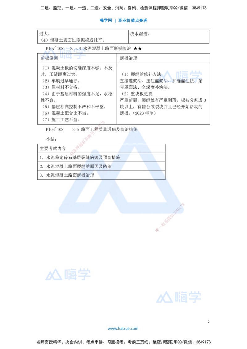 22.2025李昌春-名师精讲通关-第二章（22）路面工程质量通病及防治措施_2026年一级建造师_2026年一建公路_2025年一建公路SVIP_02-基础精讲✿高端面授✿深度强化_讲义
