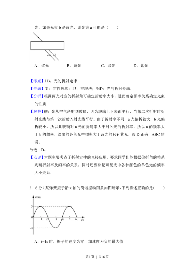 2017年高考物理试卷（北京）（解析卷）_物理历年高考真题_新&middot;PDF版2008-2025&middot;高考物理真题_物理（按年份分类）2008-2025_2017&middot;高考物理真题