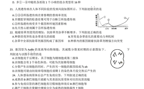2016年高考生物试卷（浙江）10月（空白卷）_生物历年高考真题_新&middot;Word版2008-2025&middot;高考生物真题_生物（按年份分类）2008-2025_2016&middot;高考生物真题