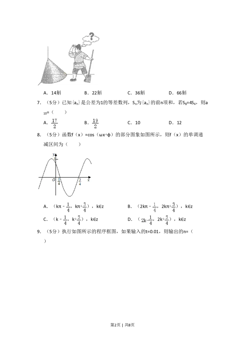 2015年高考数学试卷（文）（新课标Ⅰ）（空白卷）_历年高考真题合集_数学历年高考真题_新&middot;PDF版2008-2025&middot;高考数学真题_数学（按省份分类）2008-2025_2008-2025&middot;（河北）数学高考真题