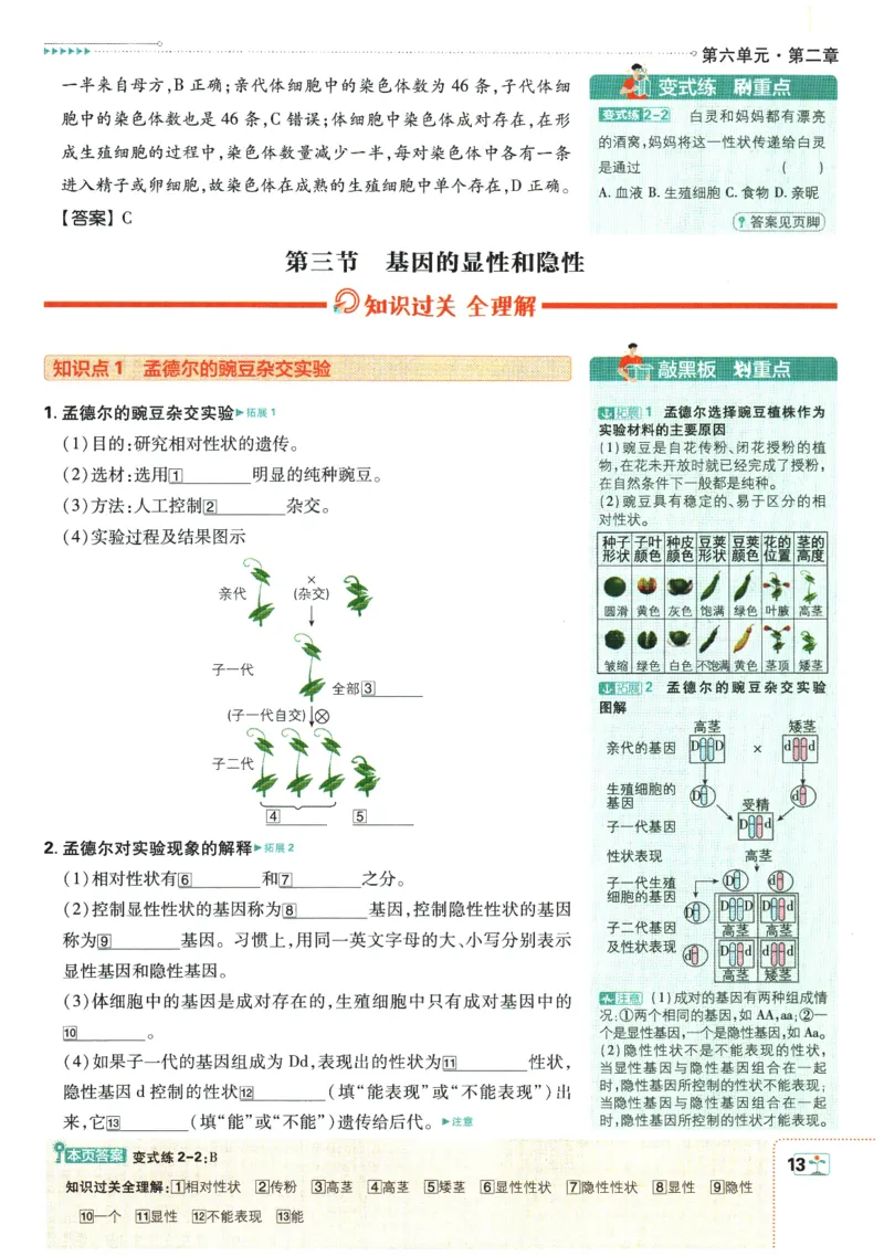 2026春《初中必刷题》生物RJ8下狂K重点_2026春《初中必刷题》生物RJ8下