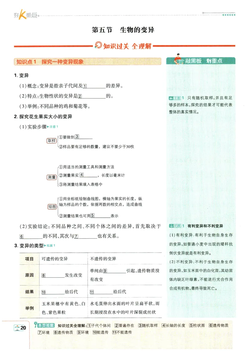 2026春《初中必刷题》生物RJ8下狂K重点_2026春《初中必刷题》生物RJ8下