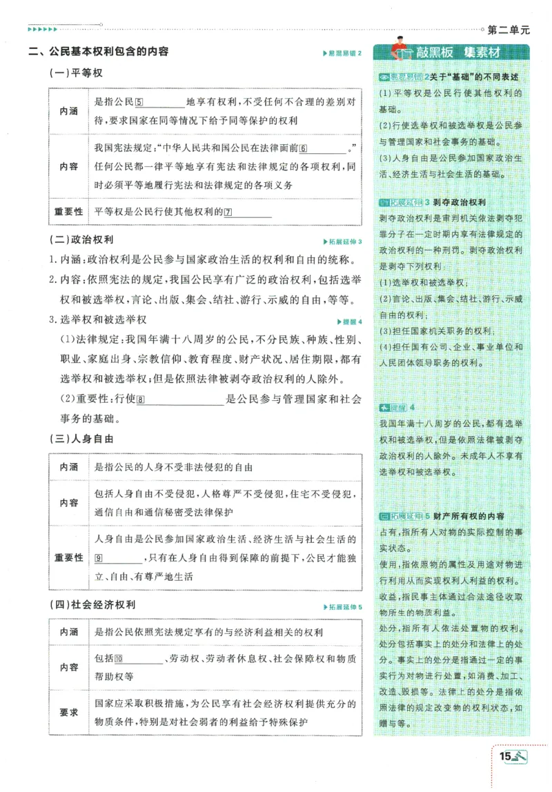 2026春《初中必刷题》道法RJ8下狂K重点_2026春《初中必刷题》道法RJ8下