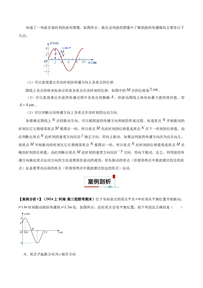 专题09振动图像与波动图像（原卷版）_2025高中物理模型方法技巧高三复习专题练习讲义_高考物理图像与方法