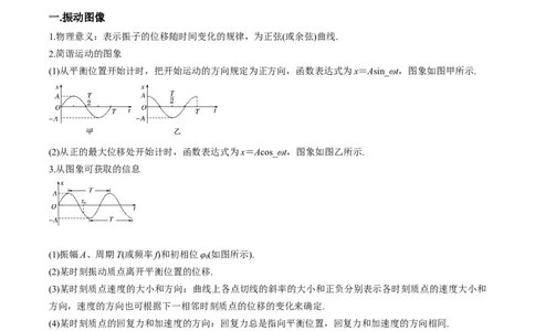 专题09振动图像与波动图像（原卷版）_2025高中物理模型方法技巧高三复习专题练习讲义_高考物理图像与方法